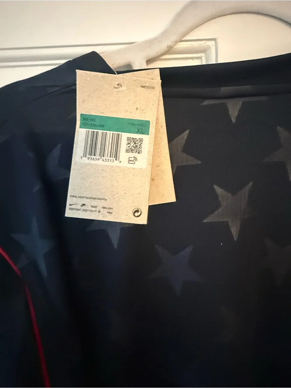 Nike Men's Navy USA Star Soccer Jersey with Red Trim